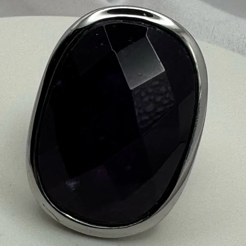 DYRBERG/KERN Dark Purple Statement Ring Size 9
